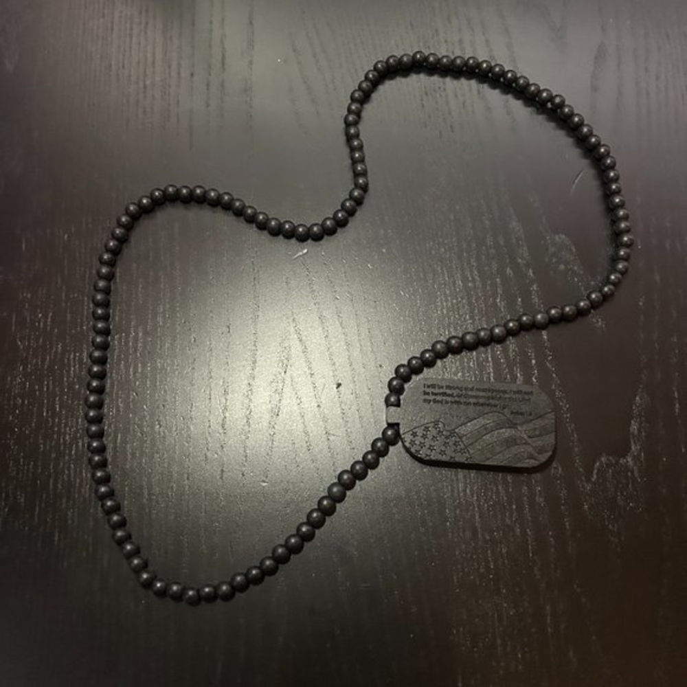 GoodWood NYC Joshua 1:9 Necklace Wooden Pendant‎ Wooden Beaded
